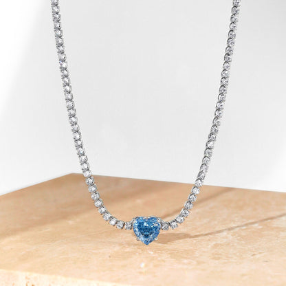[Violet JW]2.0 Carat Sparkling Tennis Heart Cut Necklace