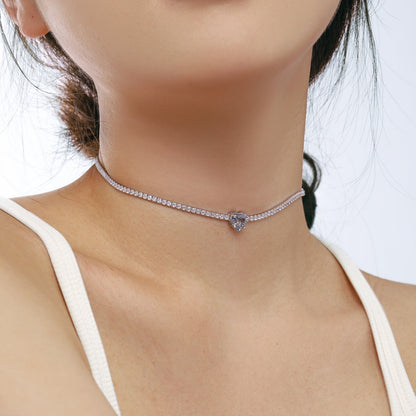 [Violet JW]2.0 Carat Sparkling Tennis Heart Cut Necklace