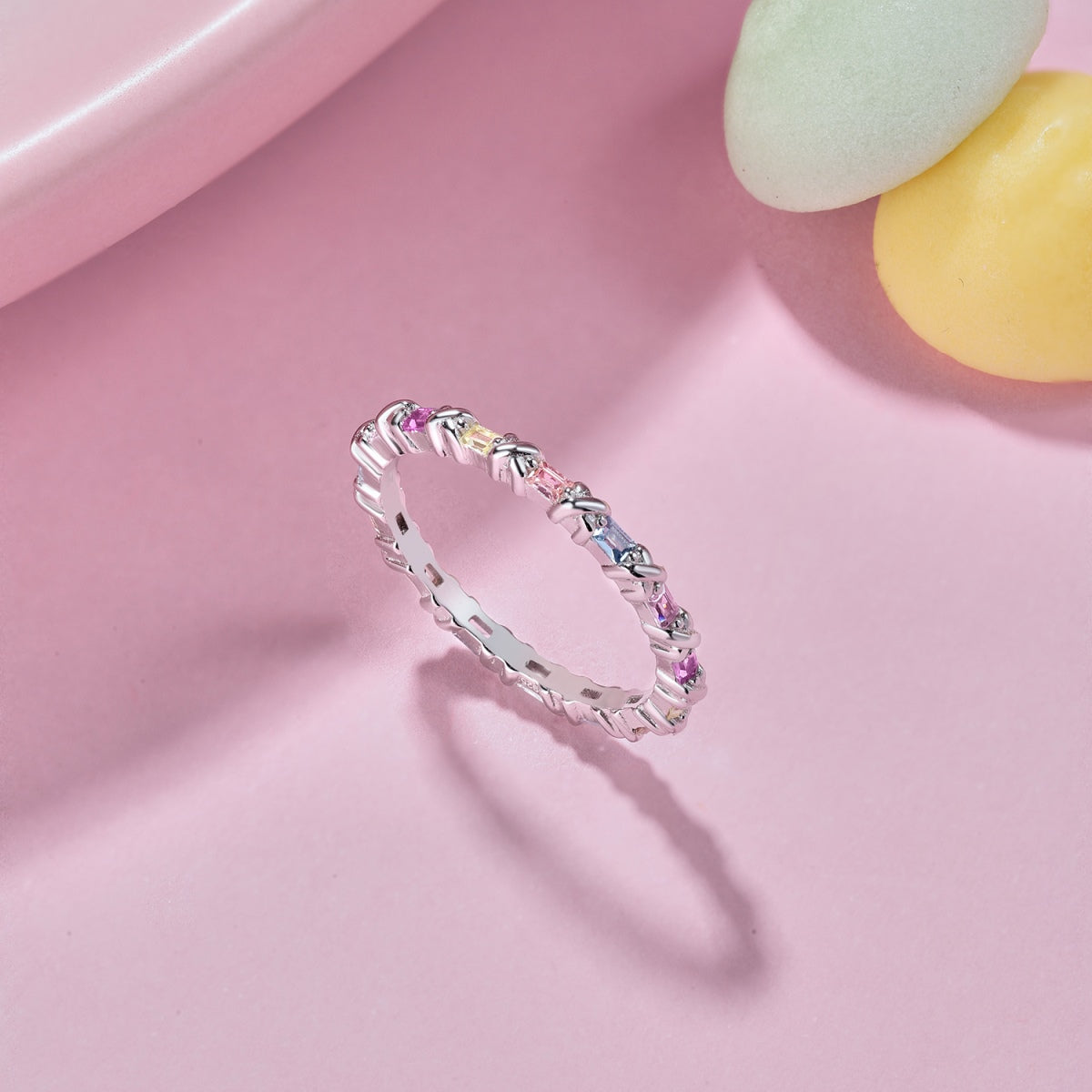 [Violet JW]Charming Colorful Round Cut Daily Ring