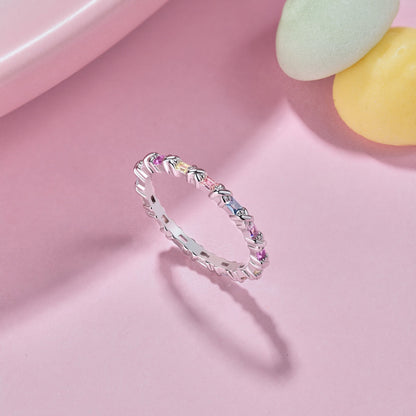 [Violet JW]Charming Colorful Round Cut Daily Ring