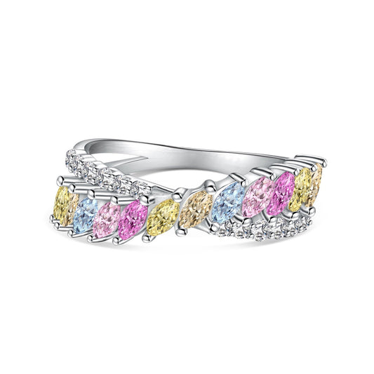 [Violet JW]Unique Colorful Marquise Cut Daily Ring