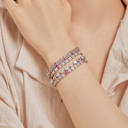 [Violet JW]Dainty Radiant Emerald Cut Daily Bracelet