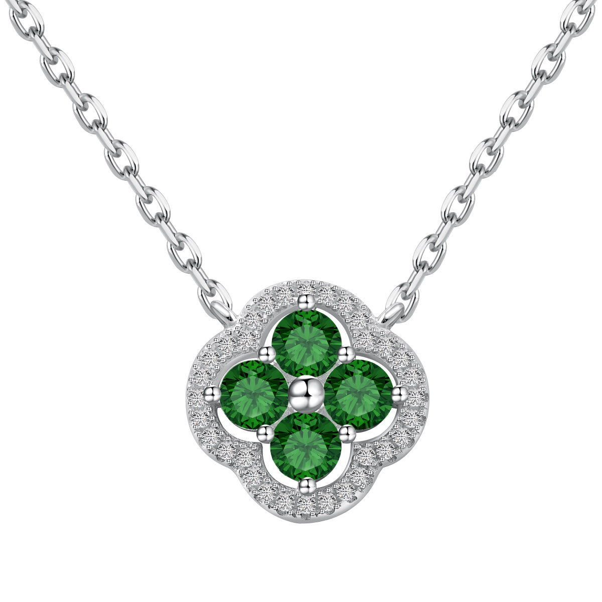 [Violet JW]Exquisite Necklace With Four-Leaf Clover Flower Design