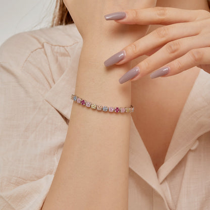[Violet JW]Delicate Colorful Emerald Cut Daily Bracelet
