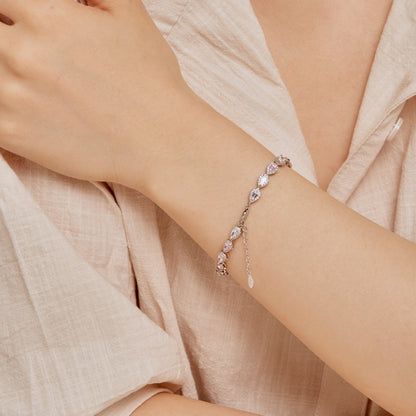 [Violet JW]0.25 Carat Radiant Water Drop Shape Daily Bracelet