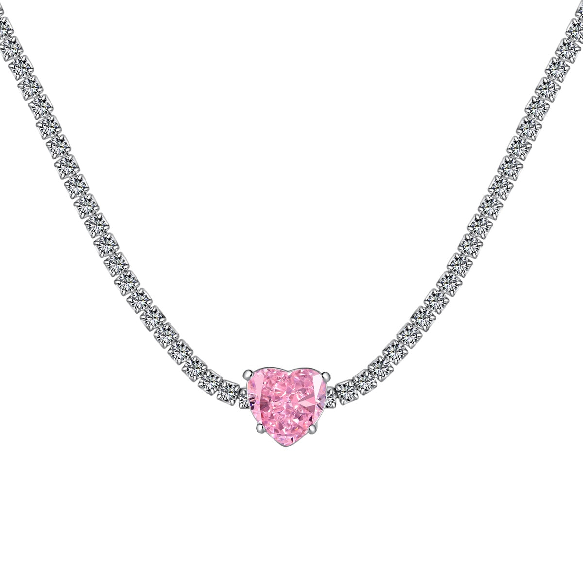 [Violet JW]2.0 Carat Sparkling Tennis Heart Cut Necklace