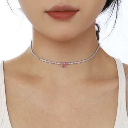 [Violet JW]2.0 Carat Sparkling Tennis Heart Cut Necklace