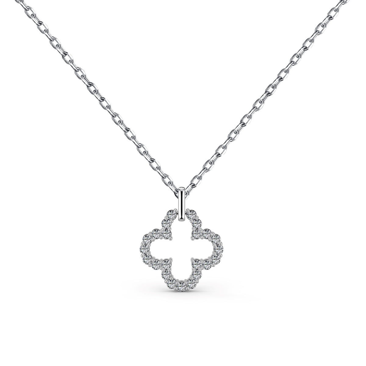 [Violet JW]Four-Leaf Clover Hollow Design Exquisite Necklace