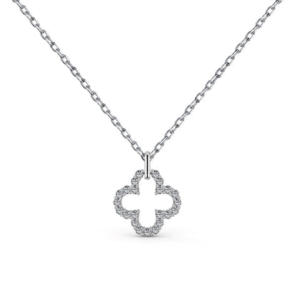 [Violet JW]Four-Leaf Clover Hollow Design Exquisite Necklace