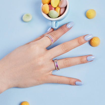 [Baslove] Spritziger, verzierter Cocktailring im Smaragdschliff