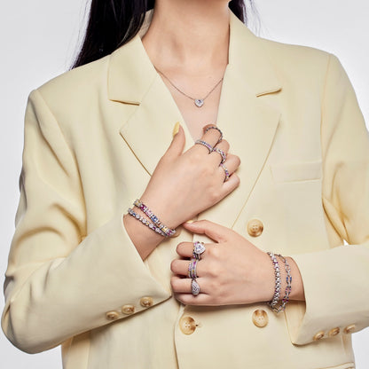 [Baslove] Spritziger, verzierter Cocktailring im Smaragdschliff