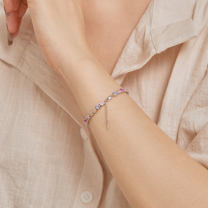 [Violet JW]Ornate Colorful Flower Shape Party Bracelet