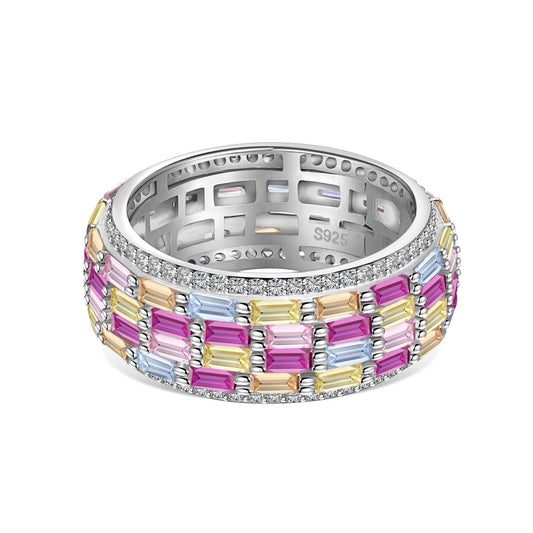 [Violet JW]Radiant Colorful Radiant Cut Daily Ring