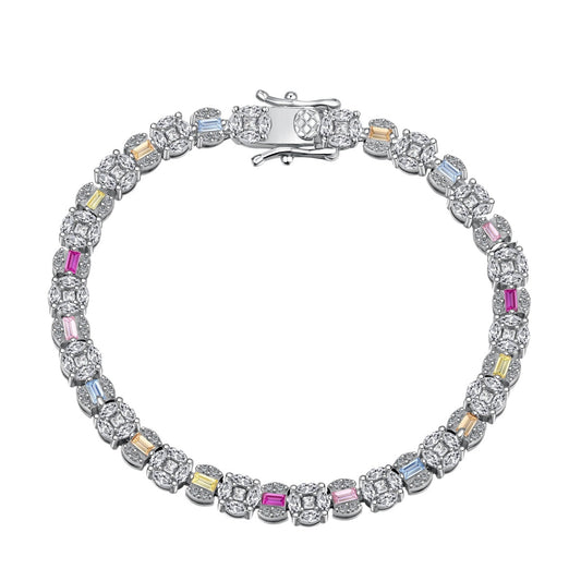 [Violet JW]Dazzling Radiant Multi Cut Daily Bracelet