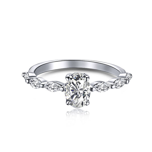 [Violet JW]0.75 Carat Luxurious Vibrant Elongated Cushion Cut Daily Ring