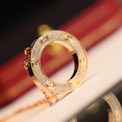 [Baslove]ラブネックレス 調節可能 ローズゴールド