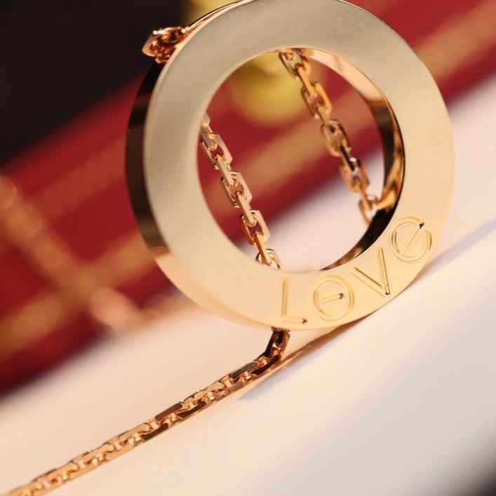 [Baslove]ラブネックレス 調節可能 ローズゴールド