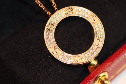 [Baslove]ラブネックレス 調節可能 ローズゴールド