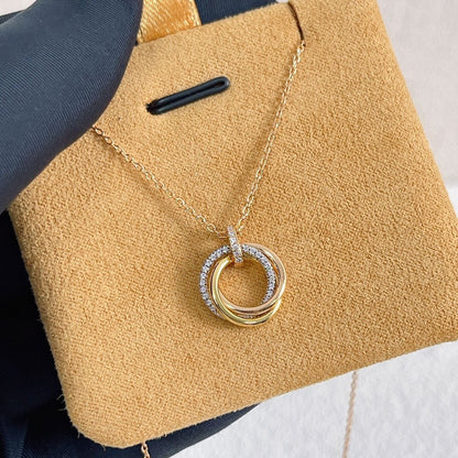 [Baslove]トリニティネックレス シルバー ゴールド ピンクゴールド ダイヤモンド