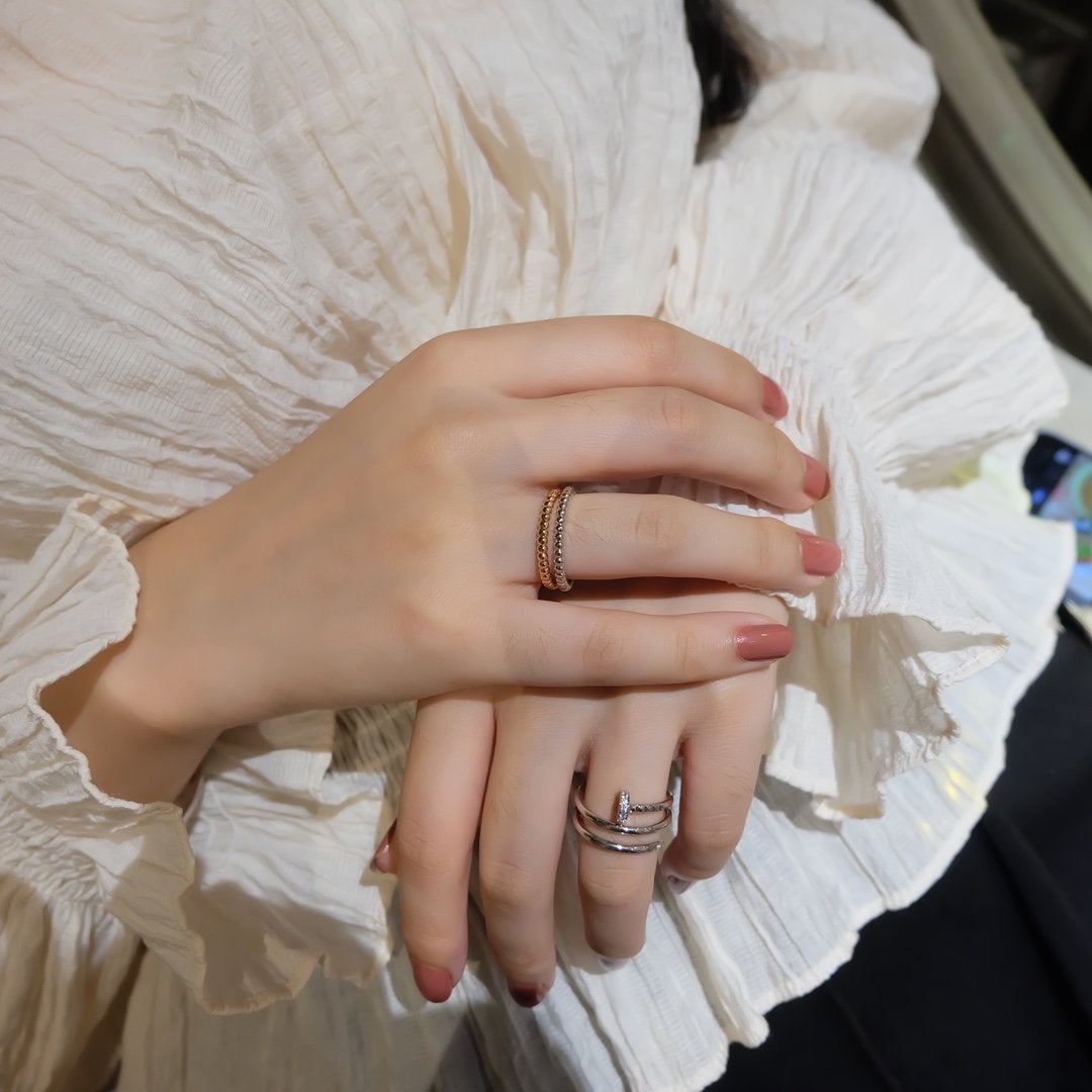 [Baslove]JUSTE RING 1,8 MM SILBER DOPPELREIHE 