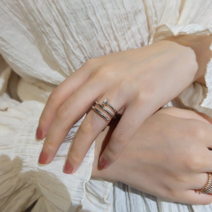 [Baslove]JUSTE RING 1,8 MM SILBER DOPPELREIHE 