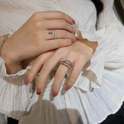 [Baslove]JUSTE RING 1,8 MM SILBER DOPPELREIHE 