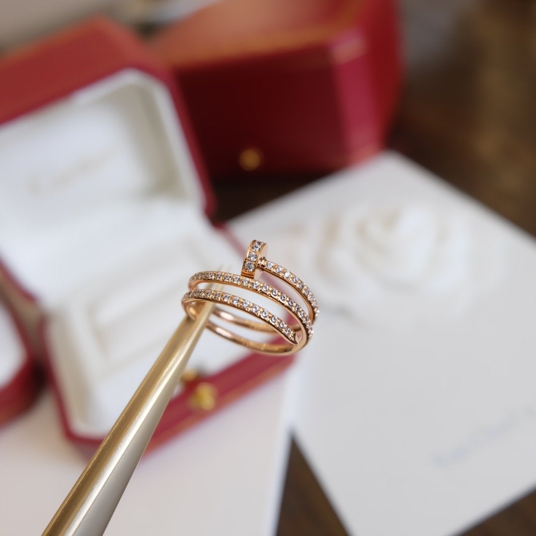 [Baslove]JUSTE RING 1,8 MM ROSGOLD DOPPELREIHIG DIAMANTEN 