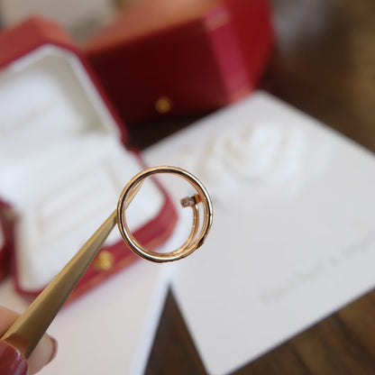 [Baslove]JUSTE RING 1,8 MM ROSGOLD DOPPELREIHIG DIAMANTEN 