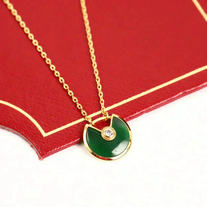 [Violet JW]AMULETTE GOLD MALACHITE NECKLACE