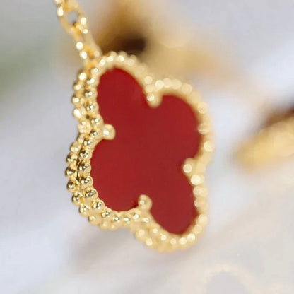 [Baslove] KLEEBLATT 2 MOTIV TIGERAUGE KARNEOL OHRRINGE