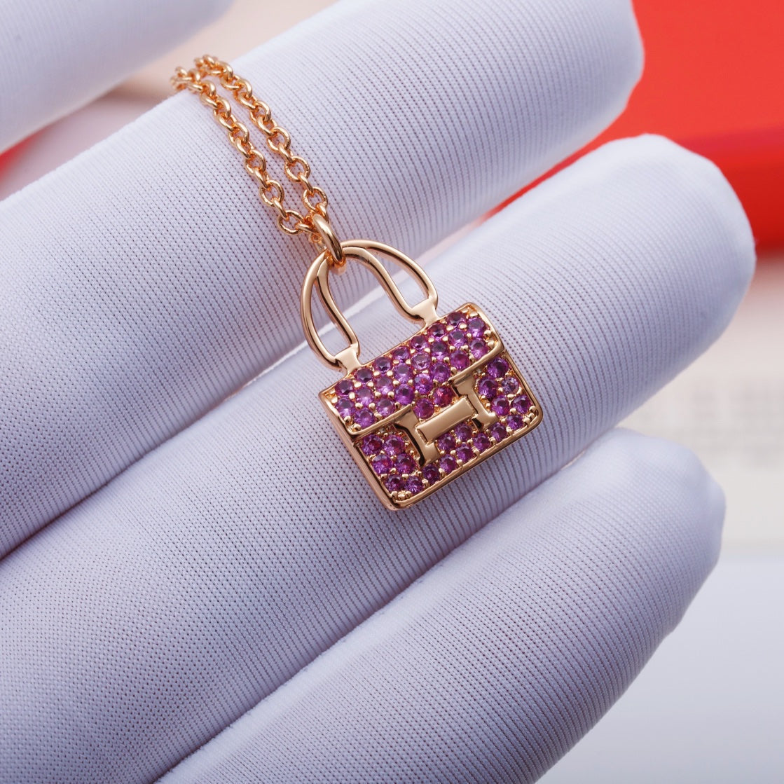 [Violet JW]CONSTANCE PEDANT PURPLE DIAMOND NECKLACE