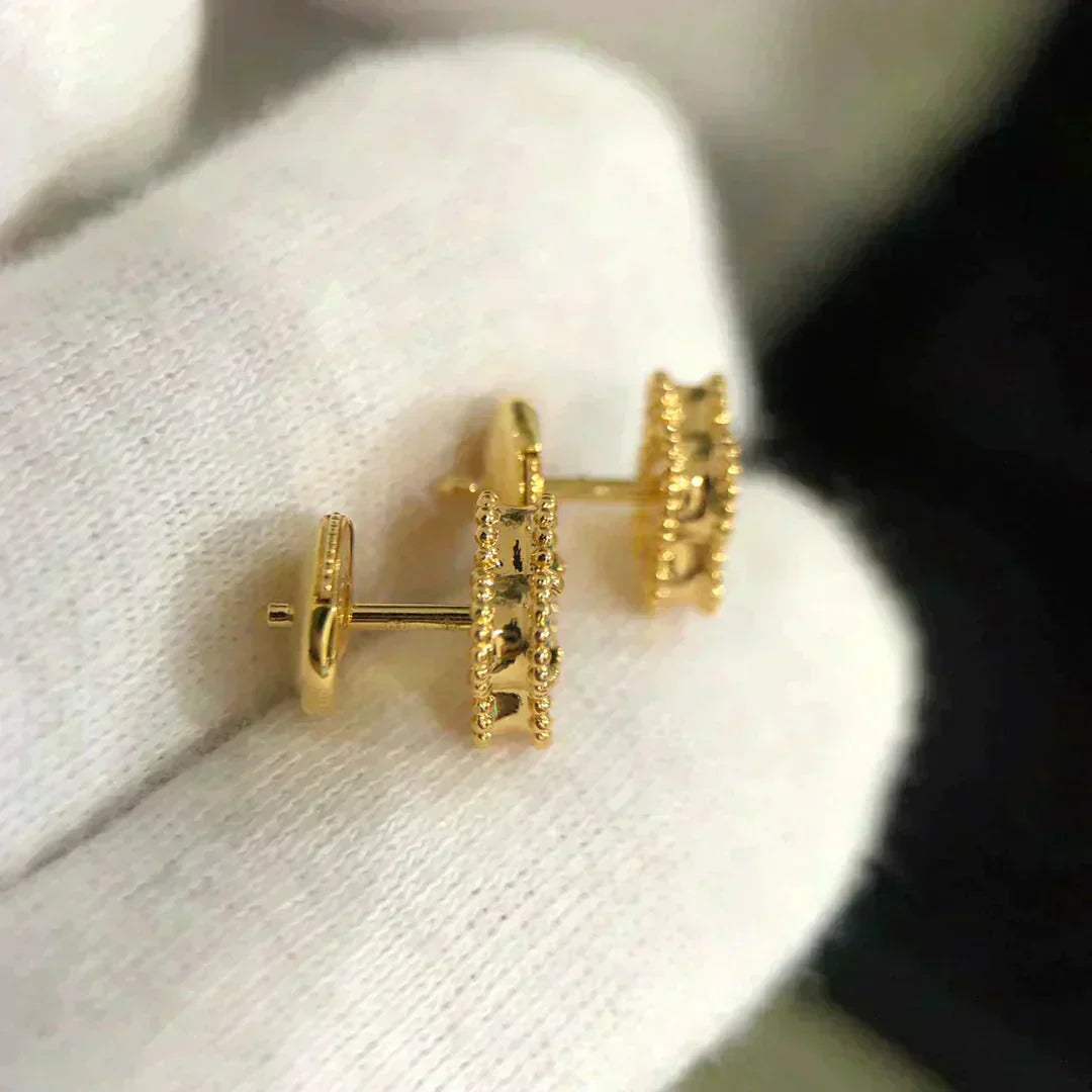 [Violet JW]CLOVER MINI 9.5MM MALACHITE  EARRINGS