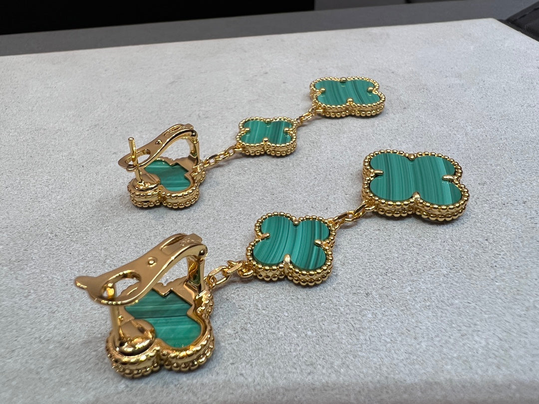 [Violet JW]CLOVER MALACHITE 3 MOTIFS GOLD