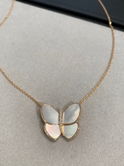 [Violet JW]BUTTERFLY GOLD MOP DIAMOND NECKLACE