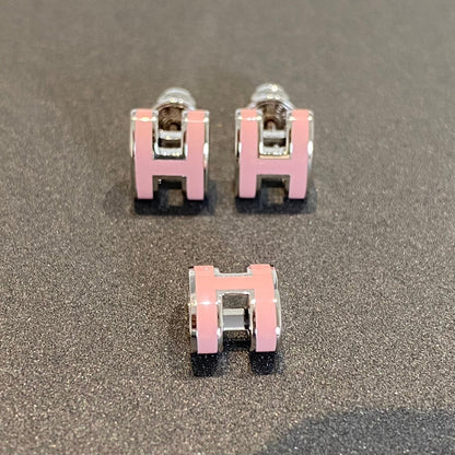 [Violet JW]MINI POP H SILVER EARRINGS PINK