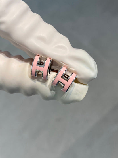 [Violet JW]MINI POP H SILVER EARRINGS PINK