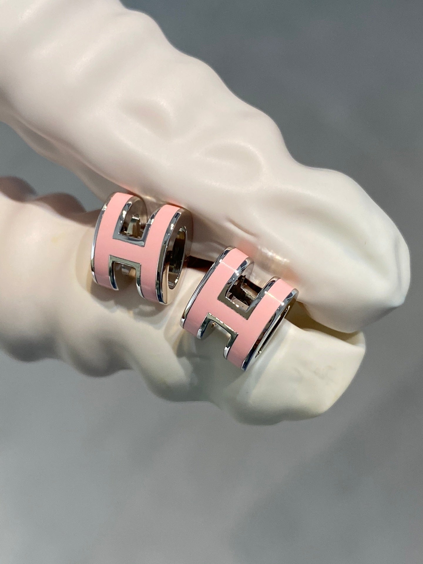 [Violet JW]MINI POP H SILVER EARRINGS PINK