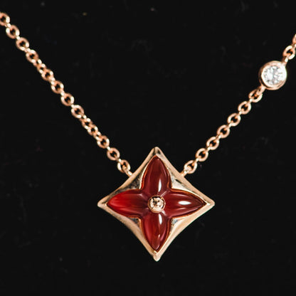 [Violet JW]STAR NECKLACE PINK GOLD 1 DIAMOND