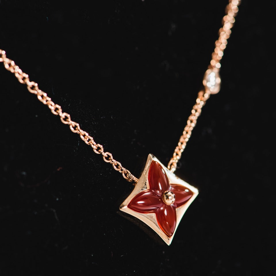 [Violet JW]STAR NECKLACE PINK GOLD 1 DIAMOND