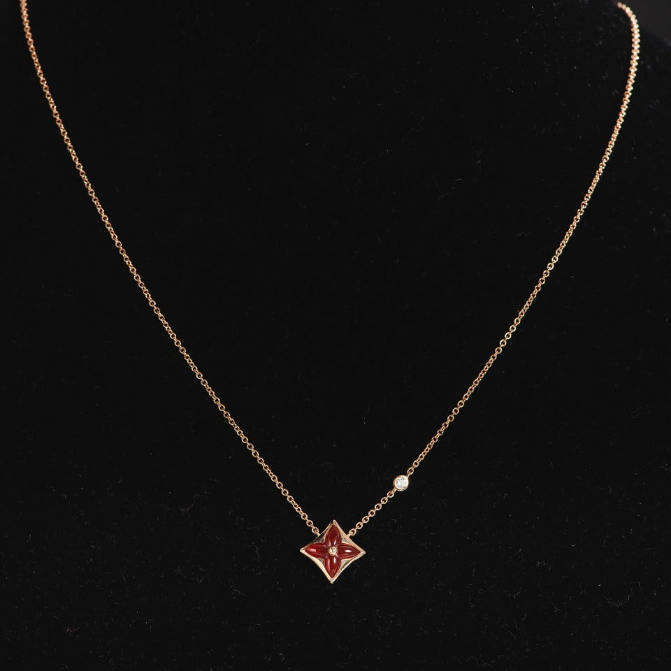 [Violet JW]STAR NECKLACE PINK GOLD 1 DIAMOND