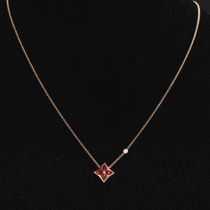 [Violet JW]STAR NECKLACE PINK GOLD 1 DIAMOND