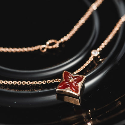 [Violet JW]STAR NECKLACE PINK GOLD 1 DIAMOND