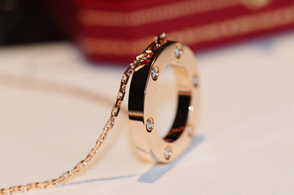 [Baslove] LIEBESHALSKETTE 16MM 6 DIAMANTEN ROSGOLD