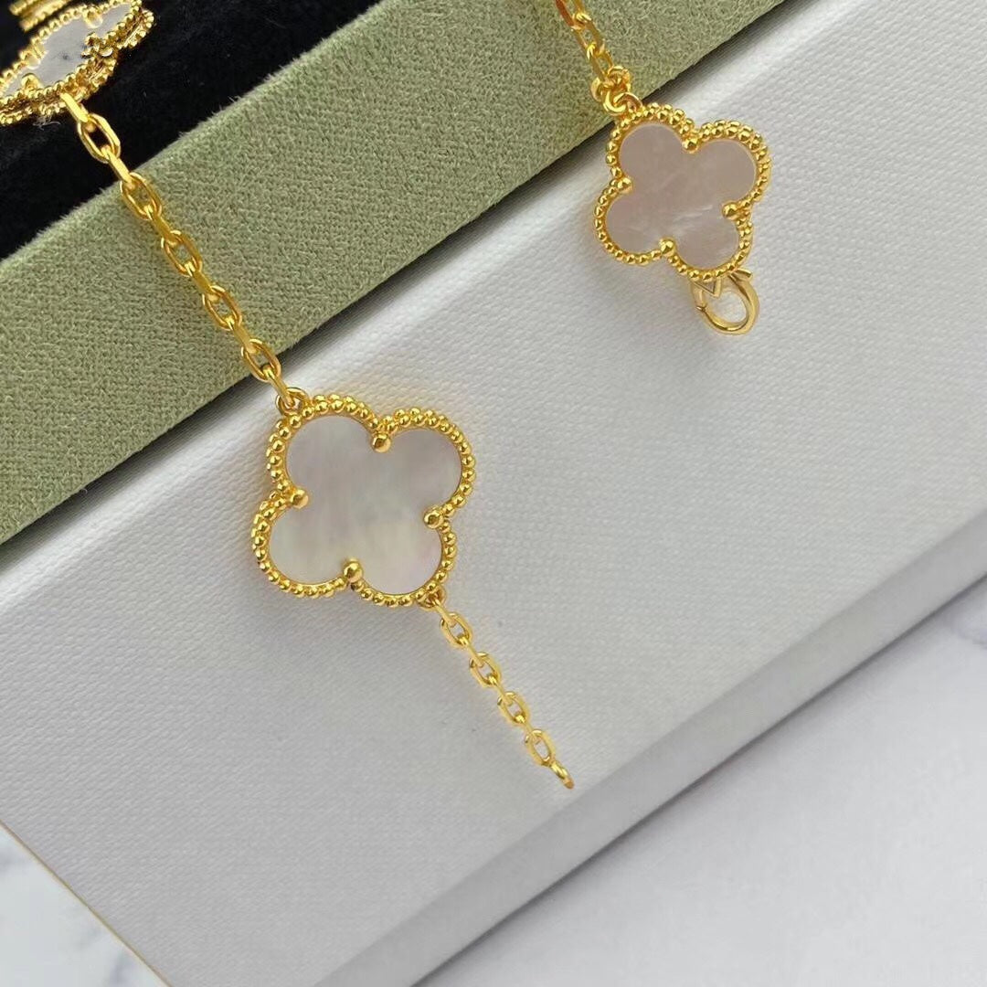 [Violet JW]MAGIC CLOVER MOP GOLD BRACELET 5 MOTIFS