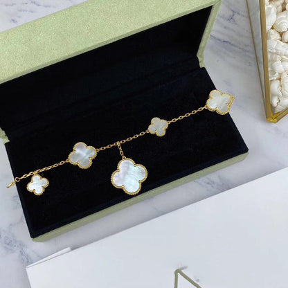 [Violet JW]MAGIC CLOVER MOP GOLD BRACELET 5 MOTIFS
