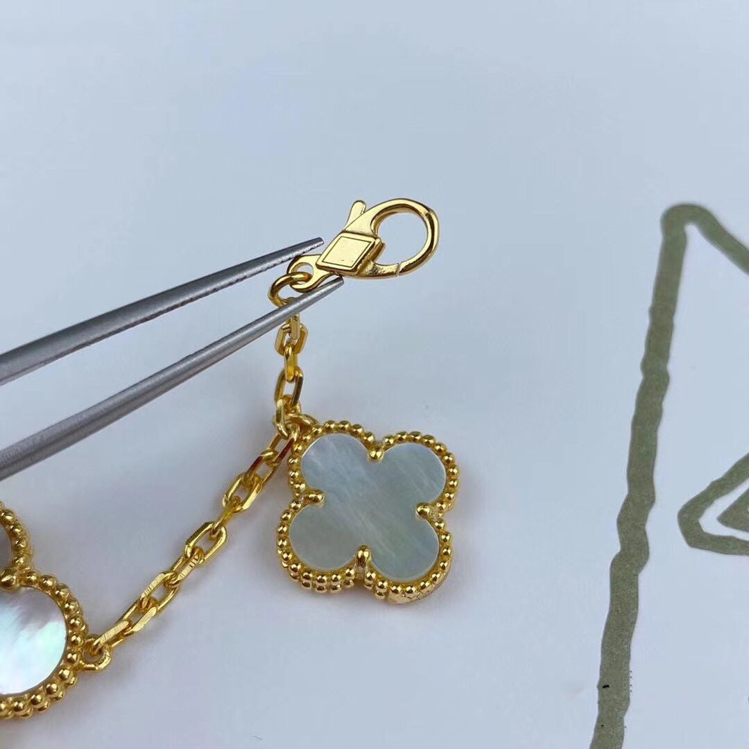 [Violet JW]MAGIC CLOVER MOP GOLD BRACELET 5 MOTIFS