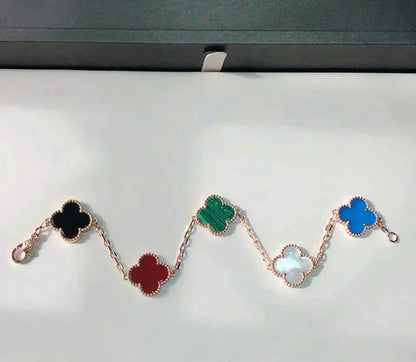 [Violet JW]CLOVER 5 MOTIFS MULTICOLOR  BRACELET
