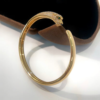 [Violet JW]PANTHERE GOLD DIAMOND OPEN BRACELET