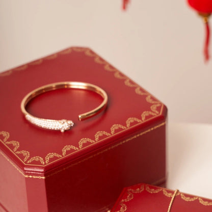 [Baslove] PANTHERE OFFENES ARMBAND AUS ROSÉGOLD MIT DIAMANTEN