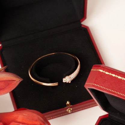 [Baslove] PANTHERE OFFENES ARMBAND AUS ROSÉGOLD MIT DIAMANTEN